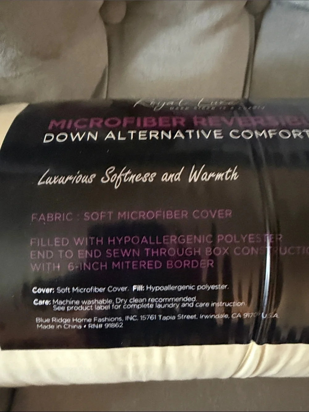 Luxe Microfiber Reversible Comforter - Cream and Yellow
